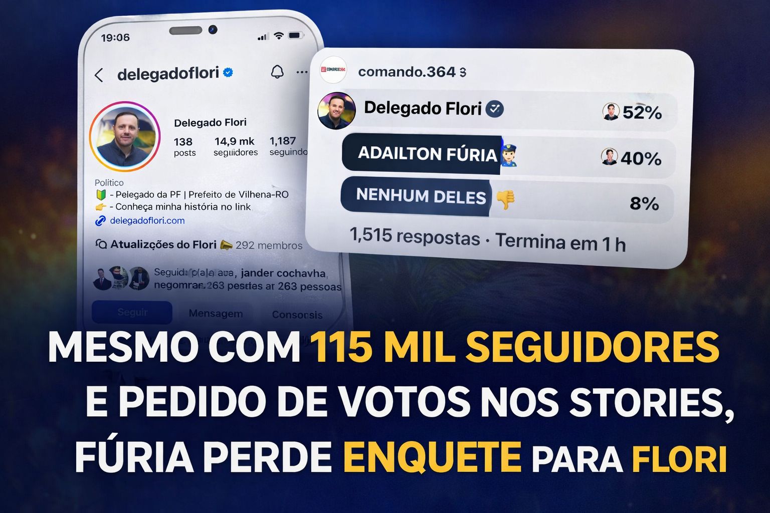 Mesmo com 115 mil seguidores, Fúria perde enquete após pedir votos nos stories